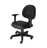 Cadeira de escritório MetalWood Ecoflex Escritório Couro Home 8566 ergonômica preta com estofado de couro sintético