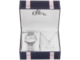 Relógio Feminino Allora Analógico AL2035FNU/K3K – Prata com Brinco e Colar