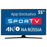 Smart TV Samsung 55″ MU6100 4K UHD Preto HDR Premium, Smart Tizen, Espelhamento de Tela e Wi-Fi