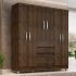 Guarda Roupa Casal 8 Portas Natasha Preto – M Arapongas Cor Preto Fosco