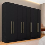 Guarda Roupa Casal 8 Portas Natasha Preto – M Arapongas Cor Preto Fosco