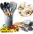 Jogo Com 12 Ultensílios De Cozinha Silicone Colher