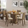 Conjunto Sala de Jantar Lexy Madesa Mesa Tampo de Madeira com 4 Cadeiras