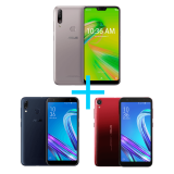 Zenfone Max Shot 3GB/32GB Prata + ZenFone Max (M2) 3GB/32GB Preto + ZenFone Live (L1) Octacore Vermelho 430