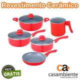 Conjunto de Panelas Casa Ambiente Sevilla com Revestimento Cerâmico – 5 Peças