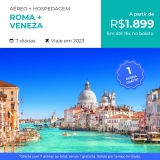 Pacote de Viagem Roma + Veneza com Diária Grátis – 2023 Aéreo + 6 Diárias Inclusas + 1 Diária GRÁTIS