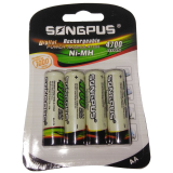 4 Pçs/Cartela Pilha AA Recarregável de 4700mAh