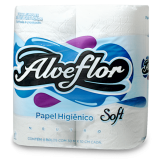Papel Higiênico Folha Simples ALVEFLOR 4 Rolos