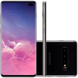 Smartphone Samsung Galaxy S10 Plus 128GB Desbloqueado Preto Android 9.0 Pie, Tela 6.4″, Triple Cam 12MP + 12MP + 16MP