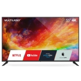 Smart TV 55 4K UHD Multilaser, HDMI, USB, Wifi, HDR10, Dolby Audio, Conversor Digital, Preto – TL025