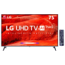 Smart TV LED 75″ UHD 4K LG 75UM7510PSB com ThinQ AI Inteligência Artificial, IPS, Quad Core, HDR Ativo, DTS Virtual X, WebOS 4.5, Bluetooth e HDMI