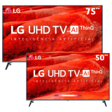 Smart TV LED 75″ UHD 4K LG 75UM7510PSB + Smart TV LED 50″ UHD 4K LG 50UM7510PSB