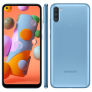 Smartphone Samsung Galaxy A11 Azul 64GB, Câmera Tripla,Tela Infinita de 6.4″, Leitor de Digital, Octa Core, 3GB RAM, Carregamento Rápido e Android 10