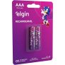Pilha Recarregável Ni-MH AAA-900mAh blister com 2 pilhas, Elgin, Baterias, 82168