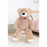 Urso Bicho Pelúcia Gigante Antialérgico Presente Crianças Cor areia 80cm