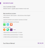 Plano VIVO Controle 52GB por apenas R$ 34,99
