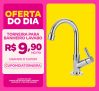 Torneira para Banheiro Lavabo Bica Baixa Bancada ABS Cromada Beltempo
