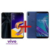ZenFone 5 4GB/128GB Vivo Desbloqueado Preto + ZenFone Max Pro (M1) 3GB/32GB Azul